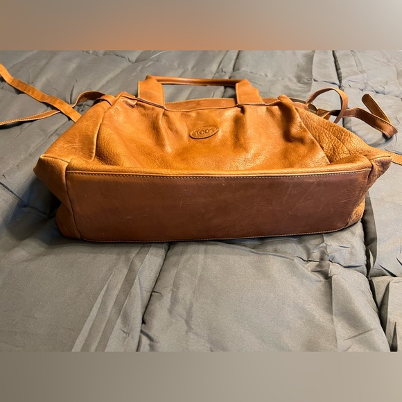 TOD’S leather purse bag Vintage brown camel - Picture 10 of 12